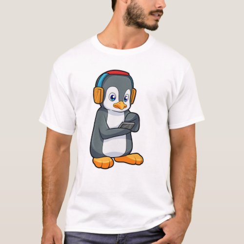 Penguin Music Headphone T_Shirt