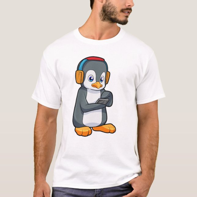 Penguin Music Headphone T-Shirt (Front)