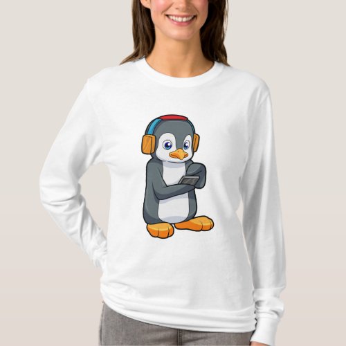 Penguin Music Headphone T_Shirt