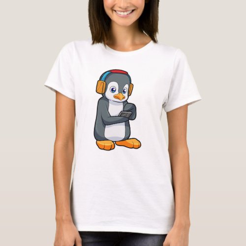 Penguin Music Headphone T_Shirt