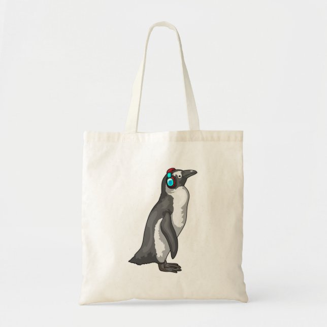 Penguin Music Headphone Tote Bag (Front)