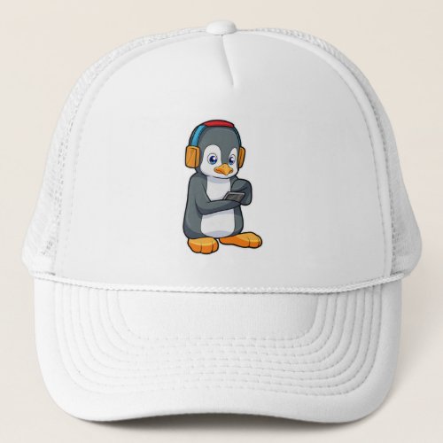 Penguin Music Headphone Trucker Hat