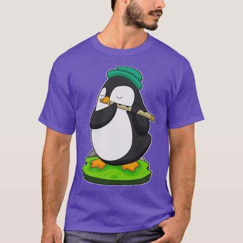 Penguin Musician Flute Music T_Shirt