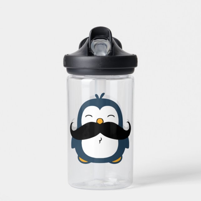 Penguin Mustache CamelBak Eddy Water Bottle (Front)