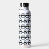Penguin Mustache Pattern Water Bottle (Right)