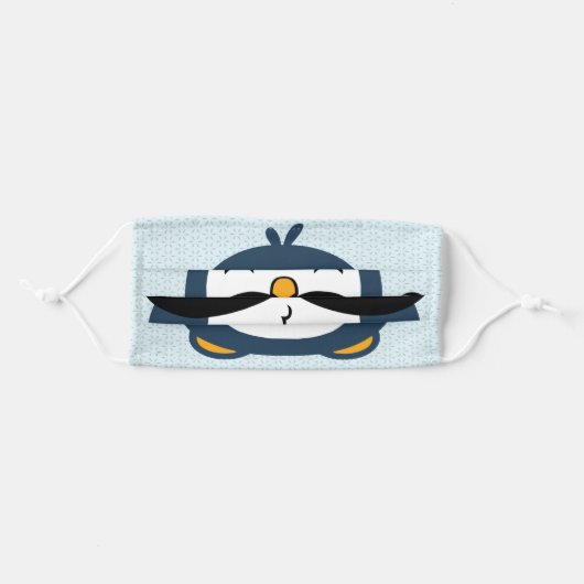 Penguin Mustache Trend Adult Cloth Face Mask (Front, Folded)