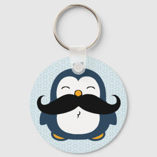 Penguin Mustache Trend Keychain
