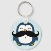 Penguin Mustache Trend Keychain (Back)