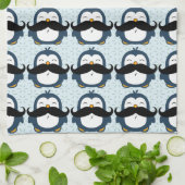Penguin Mustache Trend Pattern Towel (Folded)