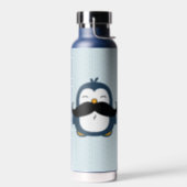 Penguin Mustache Trend Water Bottle (Left)