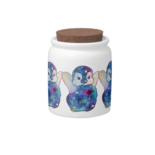 Penguin named Button Candy Jar (Front)