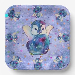 Penguin named Button Paper Plates