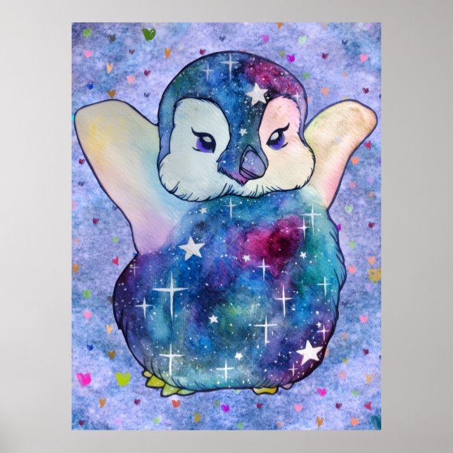 Penguin named Button Poster (Front)