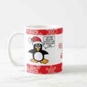 Penguin Naughty List Personalize Christmas Coffee Mug (Left)