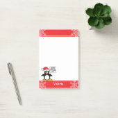 Penguin Naughty List Personalized Christmas Post-it Notes (Office)