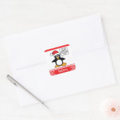 Penguin Naughty List Personalized Christmas Square Sticker (Envelope)