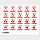Penguin Naughty List Personalized Christmas Square Sticker (Sheet)