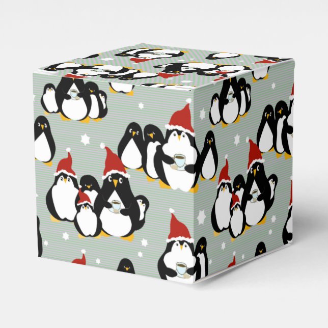 Penguin Nightcap Favor Boxes (Front Side)