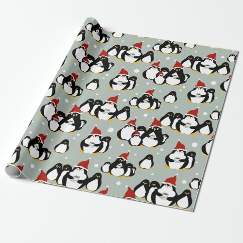 Penguin Nightcap Wrapping Paper