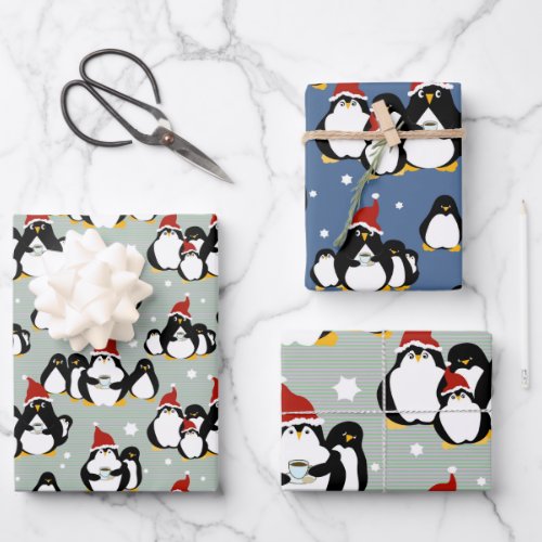 Penguin Nightcap Wrapping Paper Sheets