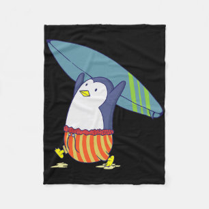 Penguin Nothing Is Better Than Surfing Fleece Blanket