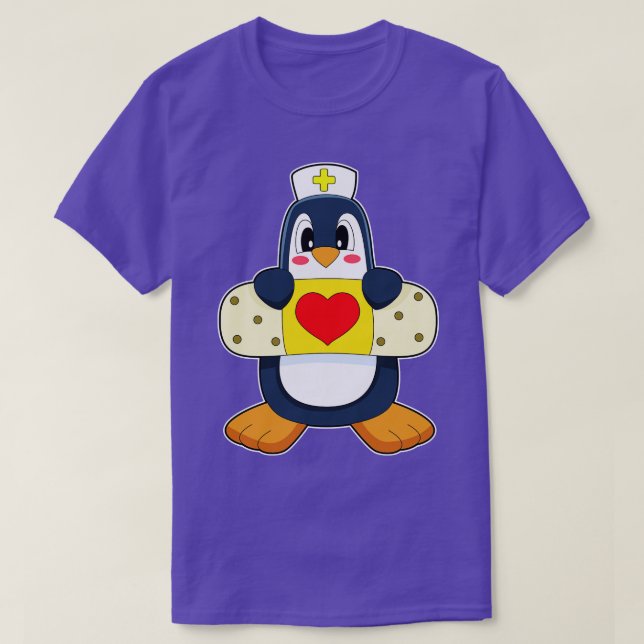 Penguin Nurse Plaster T-Shirt (Design Front)