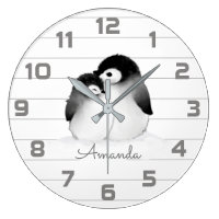 Penguin  Nursery Decor Wall Clock