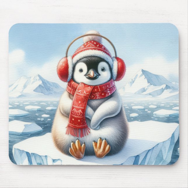 Penguin On An Iceberg Mouse Pad (Front)