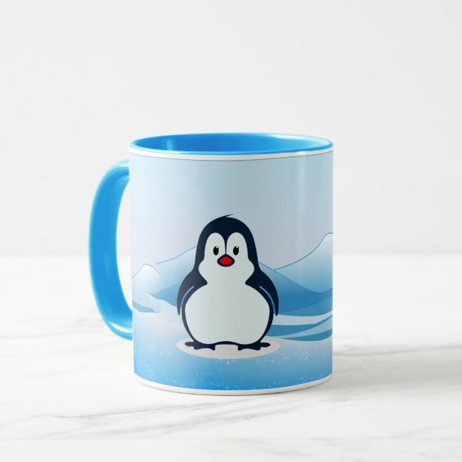 Penguin on Frigid Landscape Design Coffee Mug