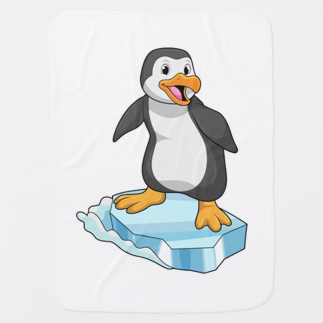 Penguin on Ice floe Baby Blanket (Front)