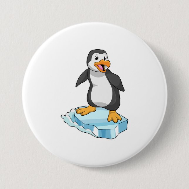 Penguin on Ice floe Button (Front)