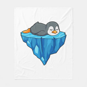 Penguin on Ice floe Fleece Blanket