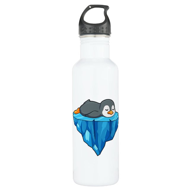 Penguin on Ice floe Stainless Steel Water Bottle (Front)