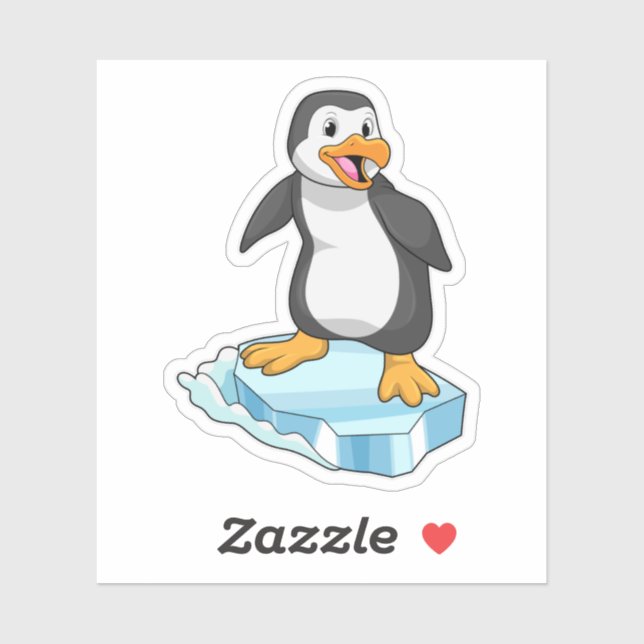 Penguin on Ice floe Sticker (Sheet)