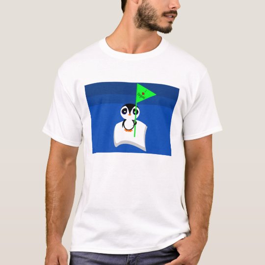 Penguin On Iceberg Holding I Heart Penguins Sign T-Shirt