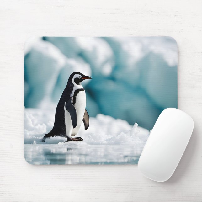 Penguin On Iceberg Mouse Pad (With Mouse)