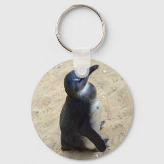 Penguin on sand keychain