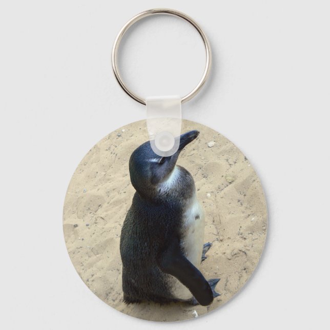 Penguin on sand keychain (Front)