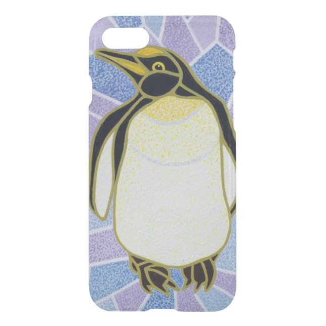 Penguin on Stained Glass Uncommon iPhone Case (Back)