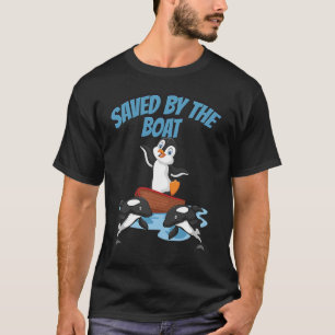 Penguin & Orca Whale Saved By The Boat Animal T-Shirt