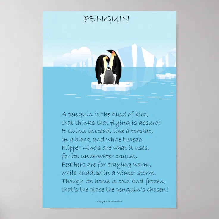 Penguin Original Poem Poster | Zazzle