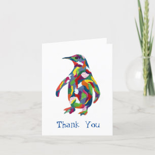 Penguin Original Watercolor Saying "So Cool" Thank You Card