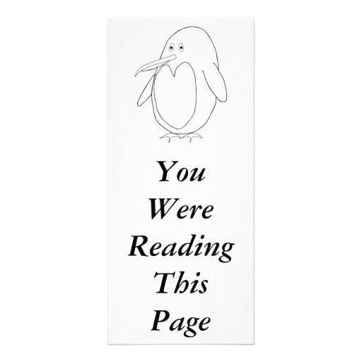 Penguin Outline Bookmark Template Rack Card Template | Zazzle