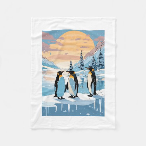 Penguin Parade A Waddle Worth Watching Fleece Blanket