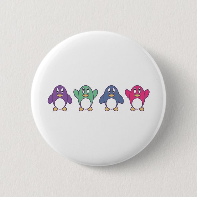 Penguin Parade Pinback Button (Front)