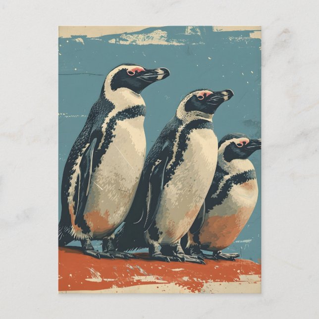 Penguin Paradise: Vintage Postcard (Front)