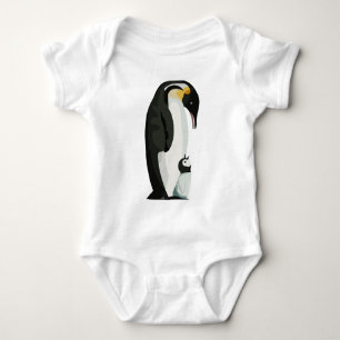 Penguin Parent and Chick Bonding Art Baby Bodysuit