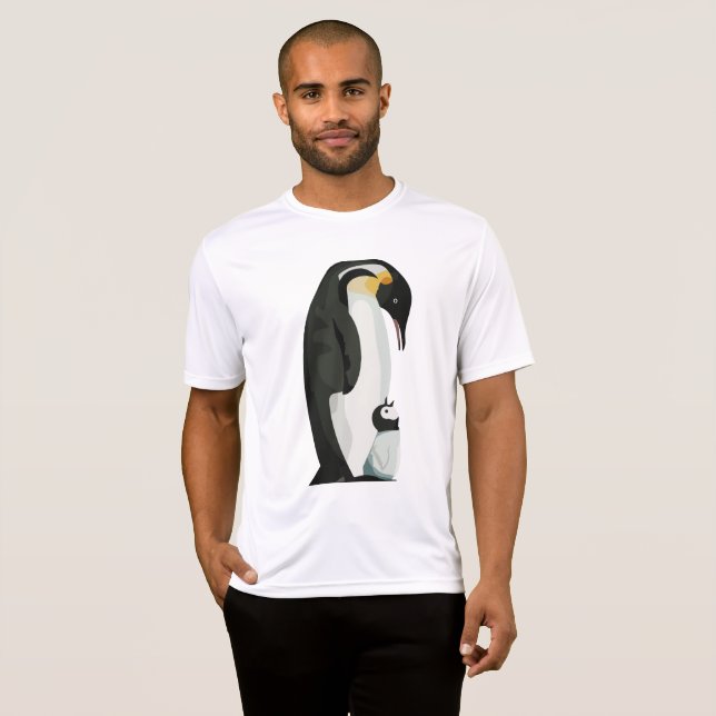 Penguin Parent and Chick Bonding Art T-Shirt (Front Full)