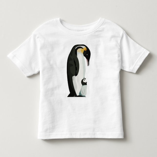 Penguin Parent and Chick Bonding Art Toddler T-shirt (Front)