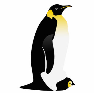 Penguin parent with his baby cutout